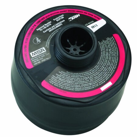 Msa Safety Canister Assembly., Threaded, Ov/P100 10067469